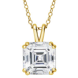Gold-Plated Cubic Zirconia Solitaire Pendant