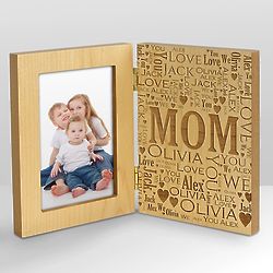 Personalized Mom Word-Art Hinged Wood Frame