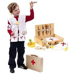 8 Piece Wooden Doctor's Kit