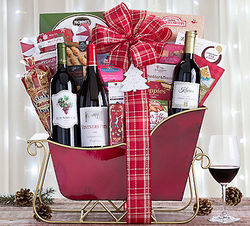California Wine Trio Sleigh Gift Basket