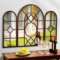 Decorative Acrylic Arched Garden Wall Mirror