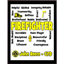 Firefighter Expressions Personalized Plaque