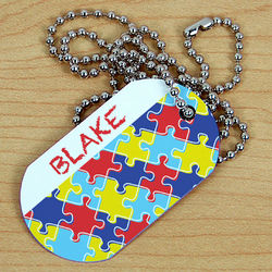 Personalized Puzzle Autism Awareness Dog Tag