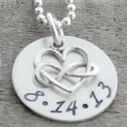 Infinity Heart Wedding Date Necklace