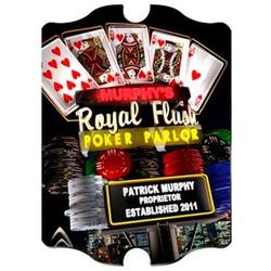 Personalized Royal Flush Nighttime Marquee Vintage Sign