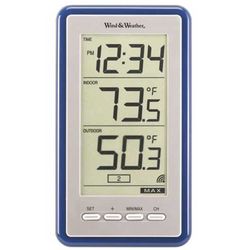 Indoor/Outdoor Color Spot Thermometer and Clock