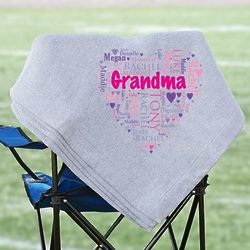 Grandma's Heart Personalized Word-Art Fleece Blanket