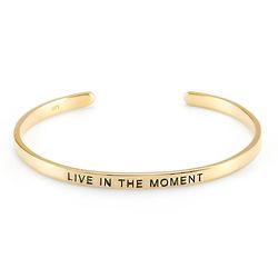 Live in the Moment Gold Message Bracelet