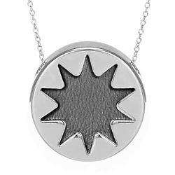 House of Harlow 1960 Mini Sunburst Necklace in Grey and Silver