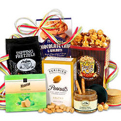 Caramel Nut Crunch Popcorn and More Gourmet Basket