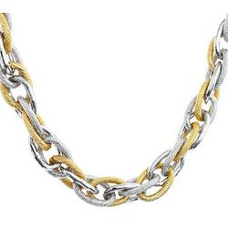 Designer Inspired Two Tone Chain Link Necklace