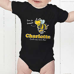 Personalized Lovable Bee Baby Bodysuit