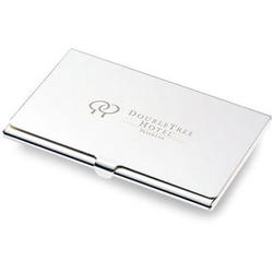 Personalized Silver Business Card Case