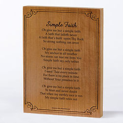 Simple Faith Engravable 7" Wood Plaque
