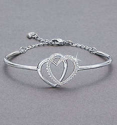 Swarovski Interlocking Hearts Silver Bracelet