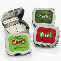 Personalized Christmas Tins with Mints