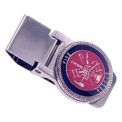 Engraved Fire Fighter Hinged Money Clip