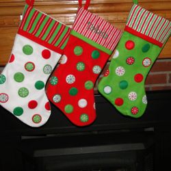 Stripes and Dots Personalized Christmas Stocking
