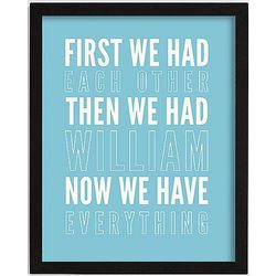 Personalized Story of Us Blue Wall Art and Frame