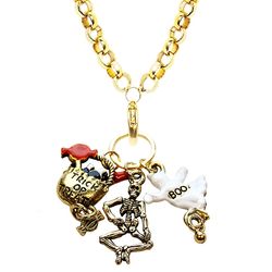 Halloween Charm Necklace in Gold