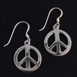 Sterling Silver Peace Earrings