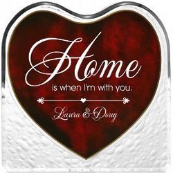 Home with You Red Heart Personalized Plaque
