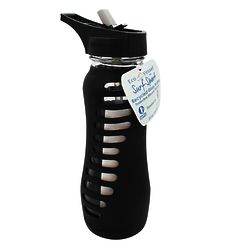 Black Shadow Surf Sport Recycled Glass Straw Top Water Bottle