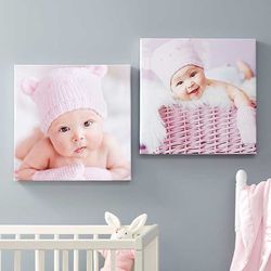Custom Photo Baby Memories 16" x 16" Square Canvas Print