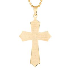 Personalized Lord's Prayer Gold Cross Pendant