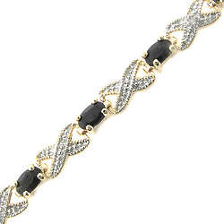 Sapphire XO Bracelet with Diamond Accents