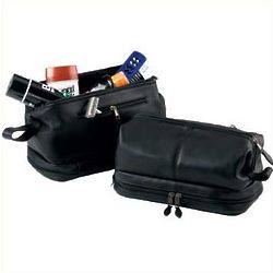 Toiletry Bag with Zippered Bottom Compartment