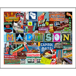 Madison Wisconsin Collage Art Print