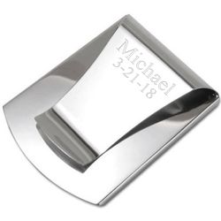 2-in-1 Polished Stainless Steel Smart Money Clip