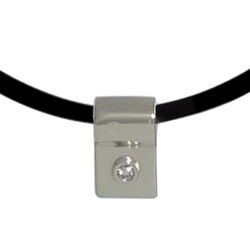 1st Anniversary Diamond Silver Slide Necklace