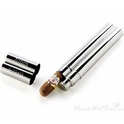Stainless Steel Cigar Case and Flask Combo
