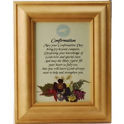 Confirmation Blessing Framed Print with Pressed Flowers