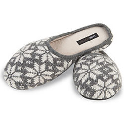 Snowflake Knit Scuff Slippers
