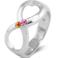 Custom Couple's Birthstone Infinity Ring