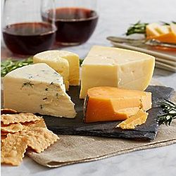 Artisanal Cheese and Slate Serving Board with Crackers