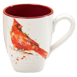 Cardinal Wild Bird Ceramic Mug and Stoneware Snack Platter