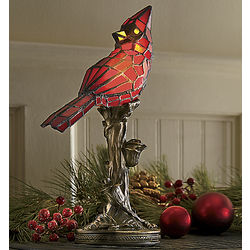 Stained Glass Cardinal Lamp