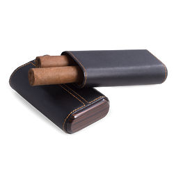 Carbon Fiber and Black Leather Cigar Holder