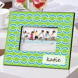 Personalized Blue Links Color Bright 4x6 Frame