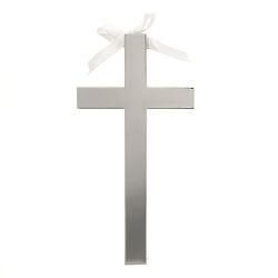 Silver Cross with White Ribbon