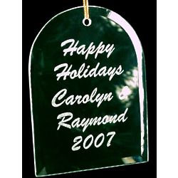 Engraved Beveled Glass Arch Ornament