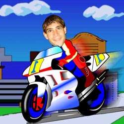 Your Photo in a Motorcycle Racer Caricature