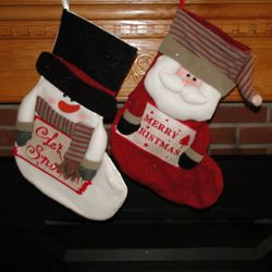 Plush Country Santa or Snowman Personalized Stocking