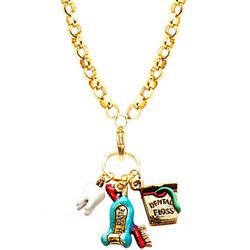 Dental Assistant Charm Necklace in Gold