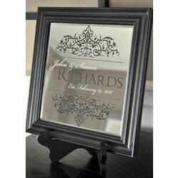 Personalized Framed Mirror with Names and Established Dates