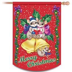 Charming Tails Merry Christmas Flag